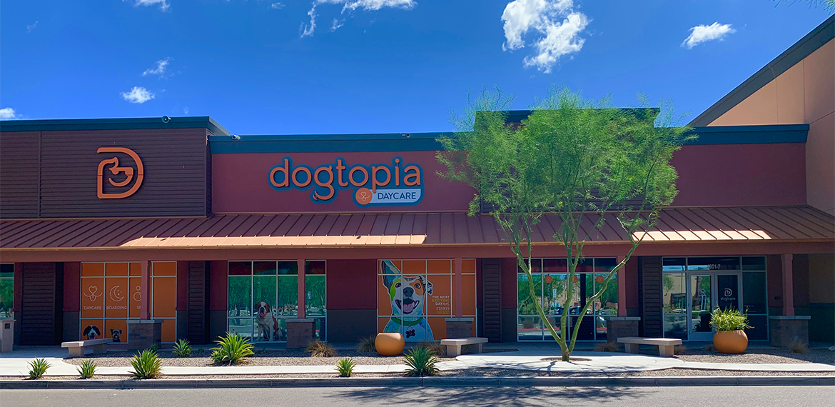 Outside shot of Dogtopia location