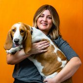 Jessica Crosby holding dog
