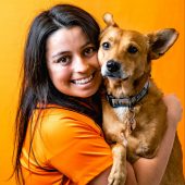 Cassidy Sanchez with dog