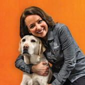 Lorraine Rhoads with lab