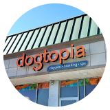 Dogtopia sign on storefront